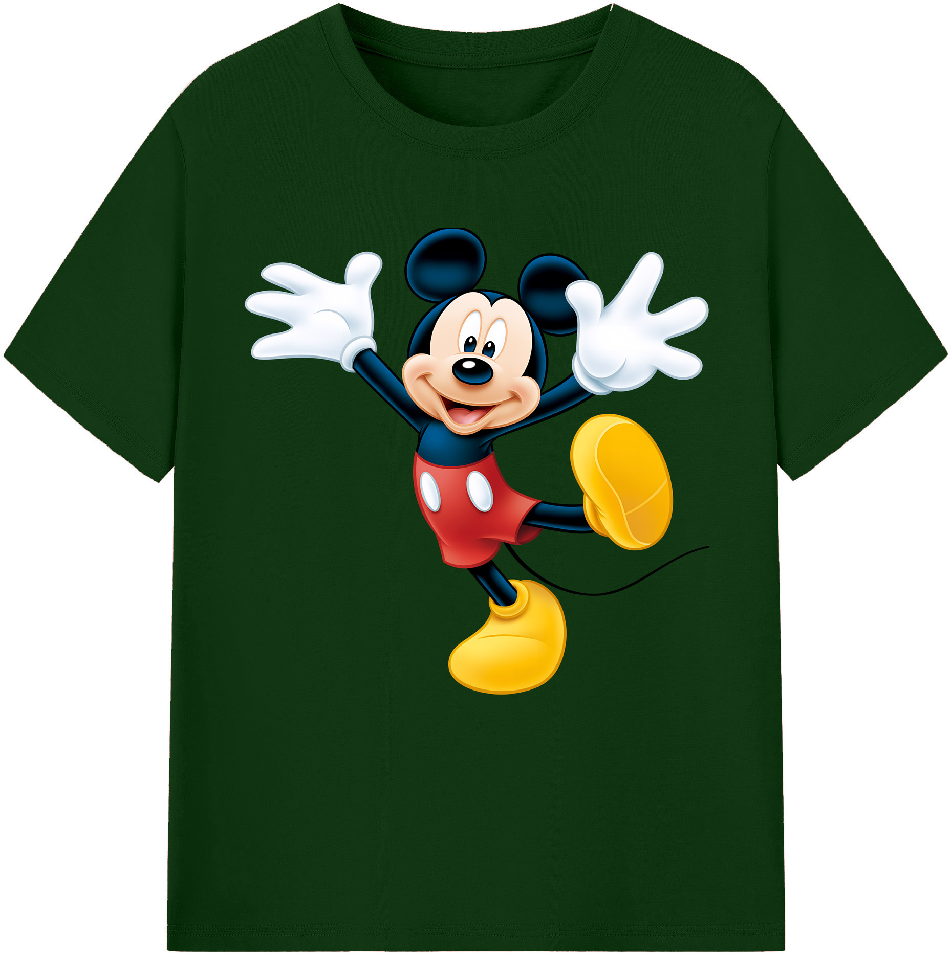 （画像用） ミッキーマウス Mickey Mouse 綿100％半袖Tシャツ（フロントプリント）